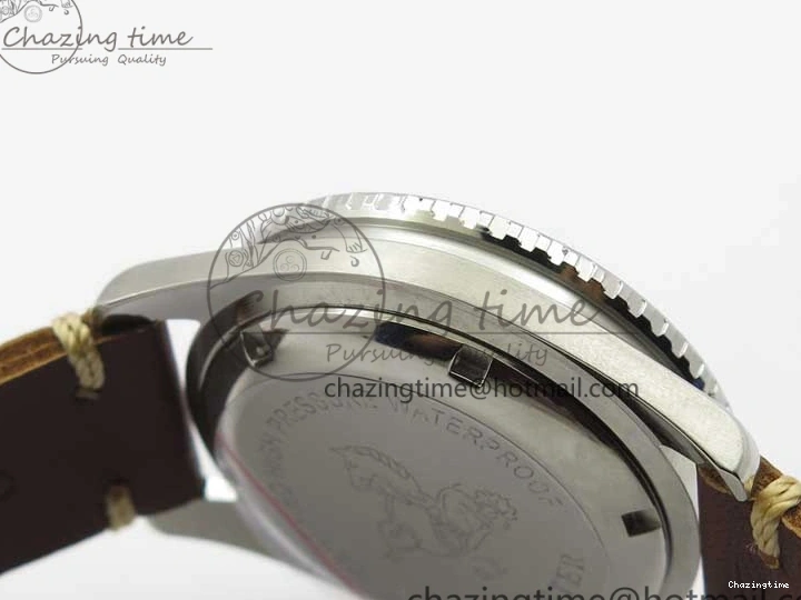 0115 Vintage Seamaster 300 Date T SS B12 Black Dial On Brown Leather Strap A2836 (Free Nylon Strap) WeatherProof 7911